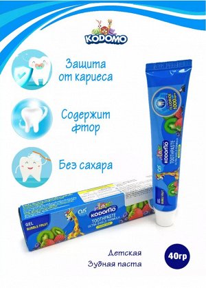 Lion Thailand Kodomo/ Зубная паста 40гр &quot;Фруктовый аромат&quot; гелевая (Bubble Fruit)