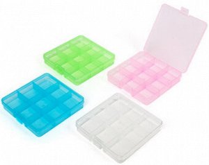Коробка для швейных принадлежностей OM-086 пластик 13.5 x 13.7 x 2.3 см прозрачная