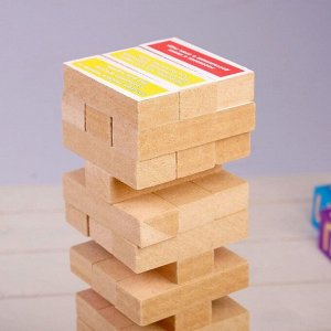 Падающая башня «Дженга пати», настольная игра, с заданиями, 54 бруска, 30x8 см