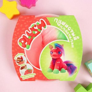 Пластилин пушистый  PLUSH розовый + зеленый,   160 гр PL02201801