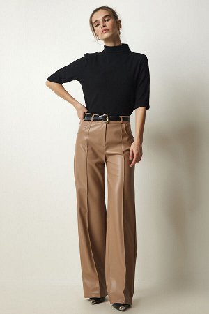 Женские брюки из искусственной кожи с карманами премиум-класса Biscuit FN03151