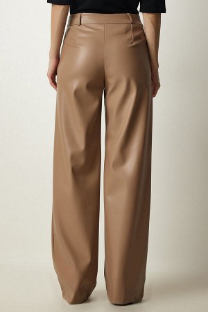 Женские брюки из искусственной кожи с карманами премиум-класса Biscuit FN03151