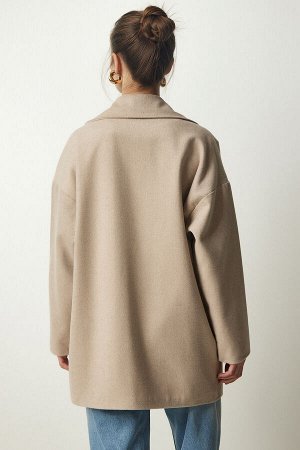 Женское бежевое пальто Kachet оверсайз DE00015