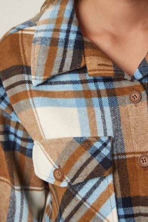 Женская бисквитно-синяя куртка-рубашка Lumberjack DD01275