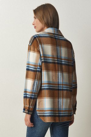 Женская бисквитно-синяя куртка-рубашка Lumberjack DD01275