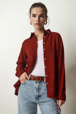 Женская вельветовая куртка-рубашка с плиткой BH00422