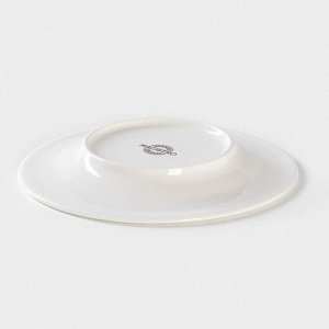 Тарелка фарфоровая пирожковая Magistro Сrotone, d=15,6 см, цвет белый