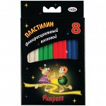 Пластилин &quot;Флюрики&quot; 08 цветов, флуоресцентный, со стеком, картон