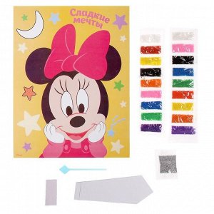 Фреска песком (9 цветов) и блёстками "Сладкие мечты", Минни Маус, бонус: игрушка