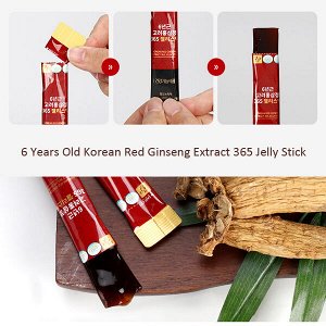 (Набор) Желе с красным женьшенем и восточными травами Jungwonsam 6 Years Old Korean Red Ginseng Extract 365 Jelly Stick, 15гр *30шт