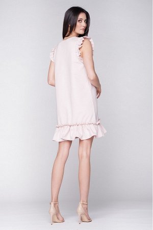 Комплект LUMIDE LU415-D30 платьев с оборками пудрово-розовый