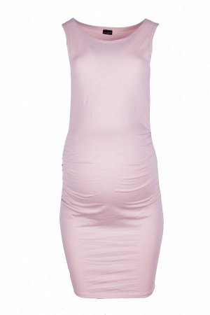 Платье LUMIDE 313 для беременных из хлопка пудрово-розовый