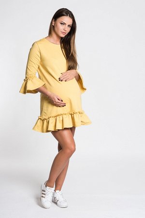Платье LUMIDE C322 с воланами для беременных медовый
