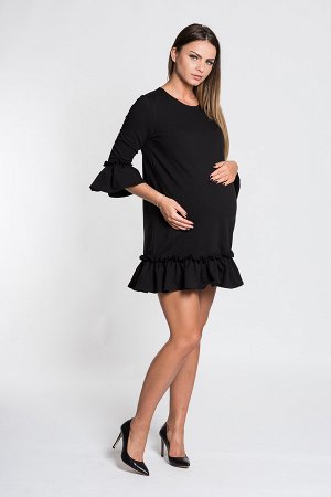Платье LUMIDE C322 с воланами для беременных чёрный