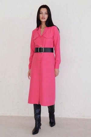 Martichelli Платье-рубашка с английским воротником розовое