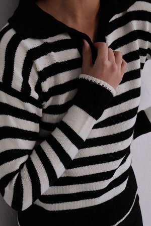Пуловер POLO чёрно-белый