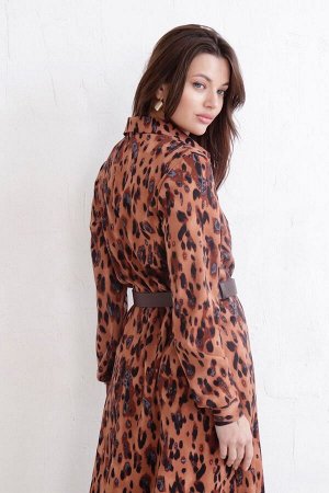 Платье-рубашка леопардовое