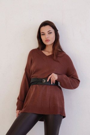 Пуловер коричневый