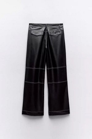 Женские прямые брюки из экокожи