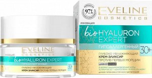 EVELINE BIO HYALURON EXPERT 30+ Гипоаллергенный глубоко увлажняющий крем-эликсир против морщин 50мл