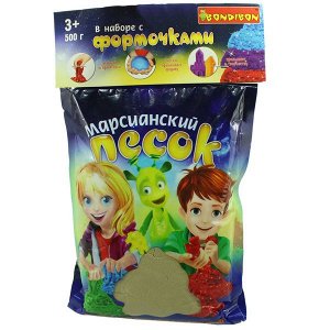 Набор игровой Вondibon "Марсианский песок", 500г бежевый, 10 формочек (животные).