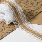 Лента холщовая «Кружево», натуральная, 60 мм, 4.5±0.5 м, белая