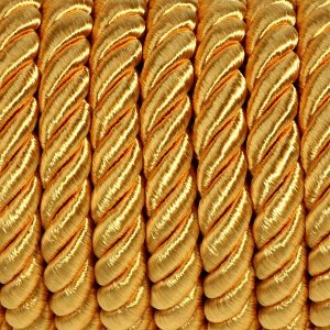 Шнур витой, d = 10 мм, 9 ± 1 м, цвет золотой