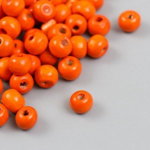 Бусины для творчества дерево "Оранжевые" d=0,8 см набор 20 гр