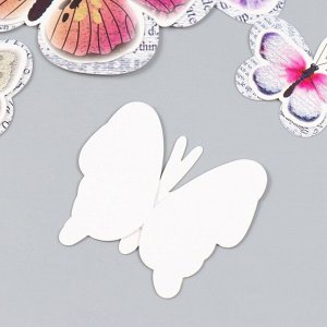 Бабочки картон двойные крылья "Газетные" набор 12 шт h=4-10 см