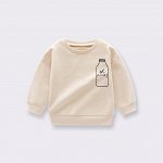 Свитшот бежевого цвета, с принтом &quot;Milk!&quot; для детей