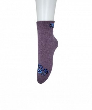 Slazenger Носки короткие фиолетовые с цветами для женщин, 1 пара 23-25 см.