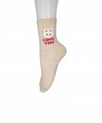 Slazenger Носки средние бежевые зайчик для женщин Love You, 1 пара 23-25 см.
