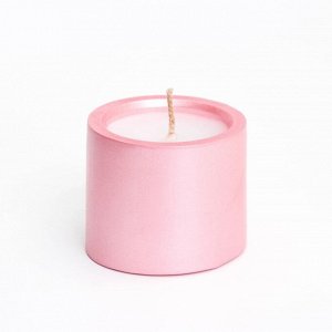 Свеча "Цилиндр" в подсвечнике из гипса малый, 5х3,5см,розовый