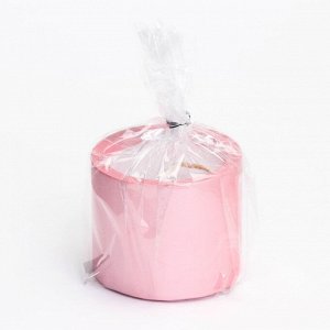 Свеча "Цилиндр" в подсвечнике из гипса малый, 5х3,5см,розовый