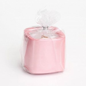 Свеча "Квадрат" в подсвечнике из гипса,5х6см,розовый