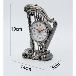 Дарим красиво Часы - будильник настольные &quot;Арфа&quot;, дискретный ход, циферблат d-6.5 см, 19 х 14 см, АА