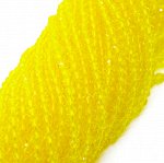 Бусины Шпинели искусственной 3 мм желтые нитка 37 см. Цена за нить.