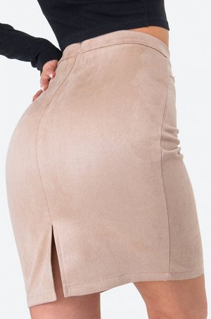 Женская юбка с разрезом из экозамши Happy Fox