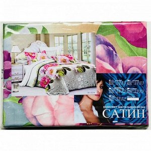 Комплект постельного белья Сатин 5D 1,5-спальный (Палитра K1)