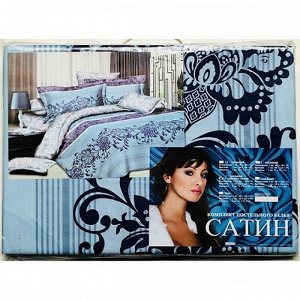 Комплект постельного белья Сатин 5D 2-спальный с евро простыней (Палитра K2)