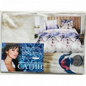 Комплект постельного белья Сатин 5D 2-спальный с евро простыней (Палитра K1)