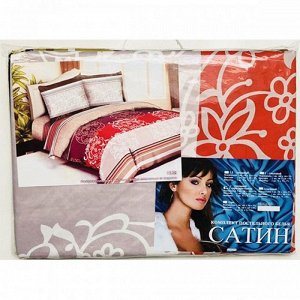 Комплект постельного белья Сатин 5D 2-спальный с евро простыней (Палитра A1)