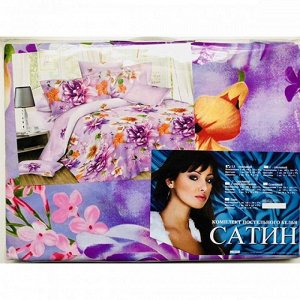 Комплект постельного белья Сатин 5D 1,5-спальный (Палитра E)