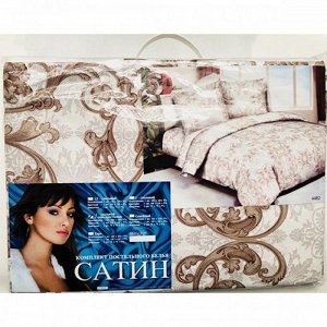 Комплект постельного белья Сатин 5D 2-спальный с евро простыней (Палитра E)