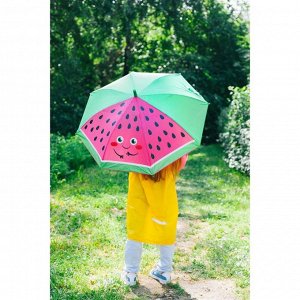 Зонт детский "Арбуз", полуавтоматический, r=35 см, цвет зелёный