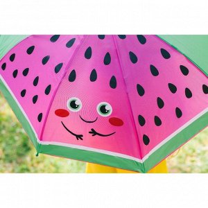 Зонт детский "Арбуз", полуавтоматический, r=35 см, цвет зелёный