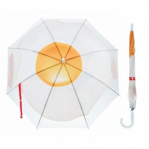 Зонт детский "Глазунья", полуавтоматический, со свистком, r=32,5см, цвет белый