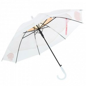 Зонт детский "Глазунья", полуавтоматический, со свистком, r=32,5см, цвет белый