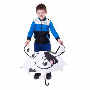 Зонт детский "Далматинец", механический, с ушками, с хвостом, r=35см, цвет чёрный/белый