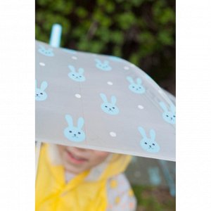 Зонт детский "Зайчики", полуавтоматический, r=44см, цвет голубой/прозрачный